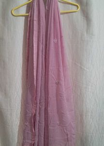 Elegant Pink Embroidered Dupatta
