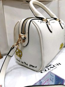 COACH* *WHITE CHALK SKETCH PRINT ROWAN SATCHEL BAG