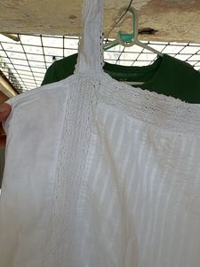 ZARA White Lace Trim Cami Top