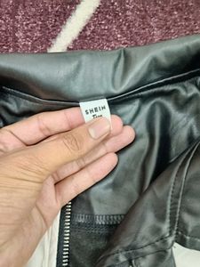 Men's Black &amp; White Faux Leather Jacket