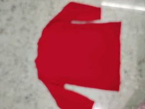 Red Graphic Print Button-Up Sweater