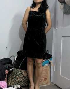Black Velvet Mini Dress