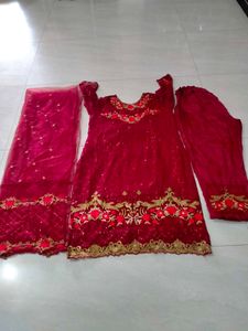 Punjabi Pant Plazo Suit With Duppta