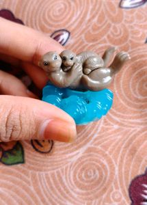 🦦🦀Cute Otter &amp; Crab Toy Figures