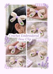 Handmade Crochet Bow Hair Clip💖✨