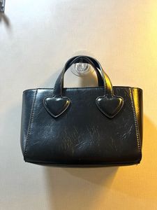 Chic Vintage y2k Black Heart Top Handl