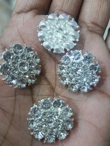 designer rhinestone flower buttons