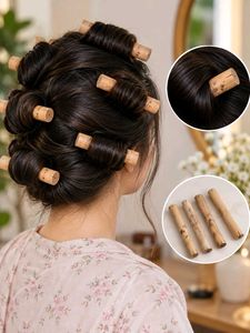 Vintage Wooden Hair Curlers Set