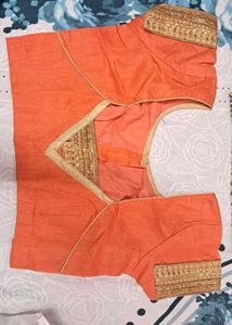 🪞Vintage Orange Saree with Blouse