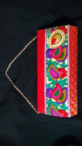 Red clutch purse