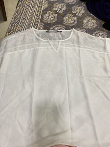 Sheer White V-Neck Top