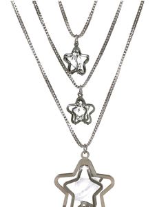 Three Layer Diamond Oxidized Necklace