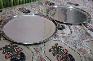 Stainless Steel Dinner Plates 2pc