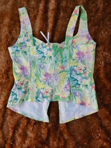 (SHEIN)Floral Corset Style Blouse