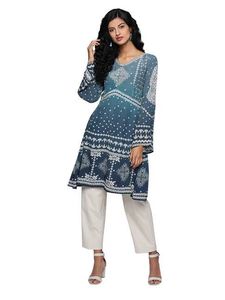 Label Ritu Kumar Blue printed Dress/Tunic