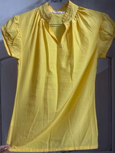 Bright Yellow V-Neck Top