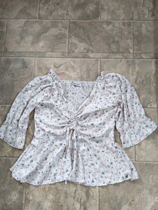 Floral Print Ruched top