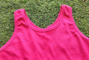 Vibrant Pink Ribbed Tank Top
