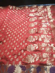 Red Saree with Blouse Piece