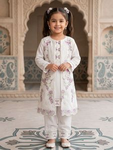 6-8 yrs girl 3 pc suit embroidered