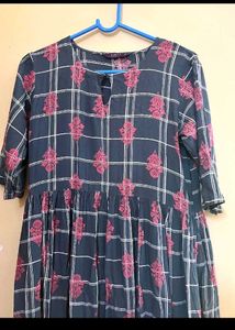 Libas Stylish Checked long kurta/ dress