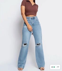 Distressed Wide Leg Jeans