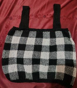 Black &amp; White Buffalo Check Knit Top