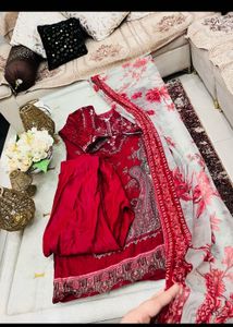 Elegant Red Kurta Set with Dupatta