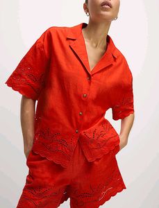 Orange Eyelet Co-ord Set