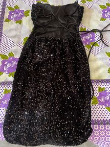 Sparkling Black Sequin Maxi Dress
