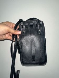 ZARA Mini Chic Black Leather Crossbody Bag