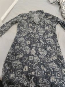 Grey Printed Kurta