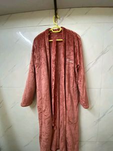 KLOTTHE Plus Size Woolen Bathrobe With Belt