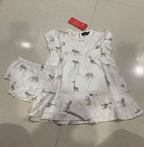 Baby Girls Safari Print Dress &amp; Shorts Set