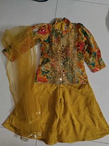 Yellow Floral Kurta Set with Dupatta