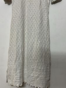 White Chikankari Kurta with Sequins