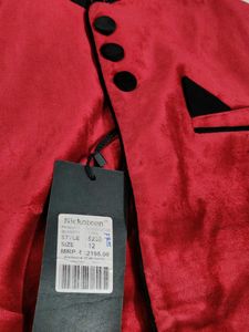 Red Velvet Nehru Jacket