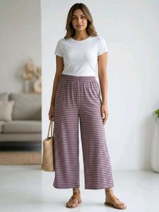 (Stylish purple & black Striped Palazzo