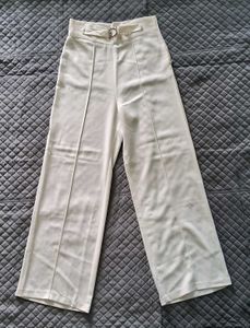 Elegant White Belted Pants