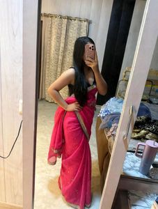 Beautiful Pink Embellished Saree
