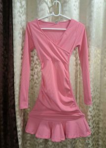 SSS Pink Ruched Bodycon Dress