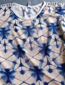 Blue Printed Top.. 32-34-36 tk ko