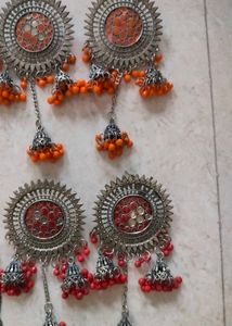 Boho Oxidized Jhumka Earrings
