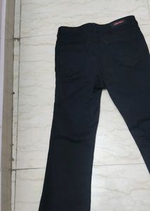 Black Flare Jeans with Rhinestone D