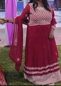 Elegant Red Ethnic Gown