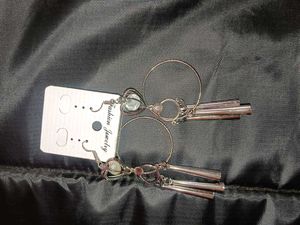 Fashionable Silver Tone Hoop Earrings