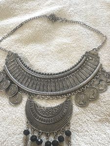 Bohemian Silver Coin Necklace