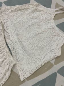 White Lace Cami &amp; Shorts Set