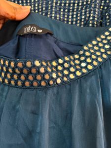 elegant royale blue skirt and blouse small size