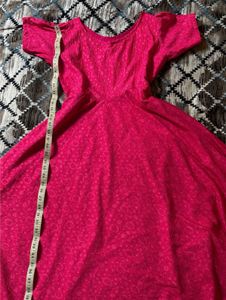 Bright Pink Textured Midi Dress